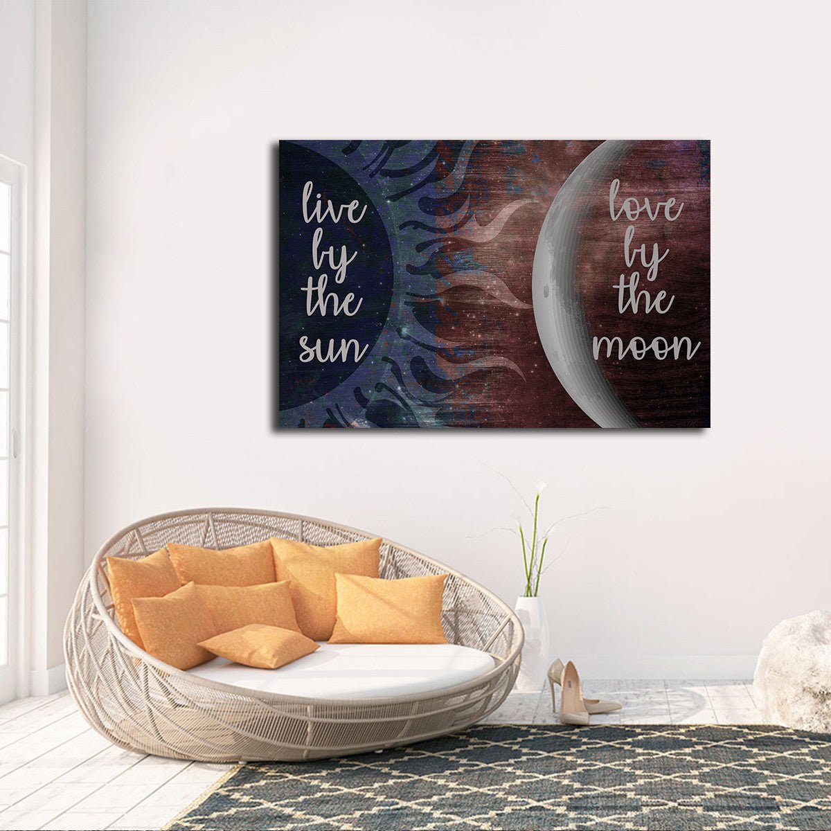 Live By The Sun Love By The Moon Canvas Wall Art