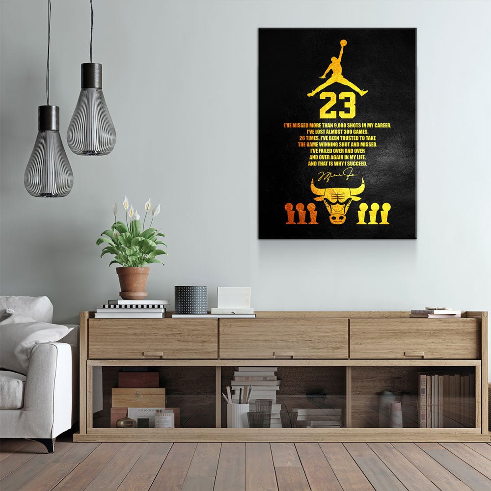 Michael Jordan Success Quote Canvas Wall Art Gallery Wrap