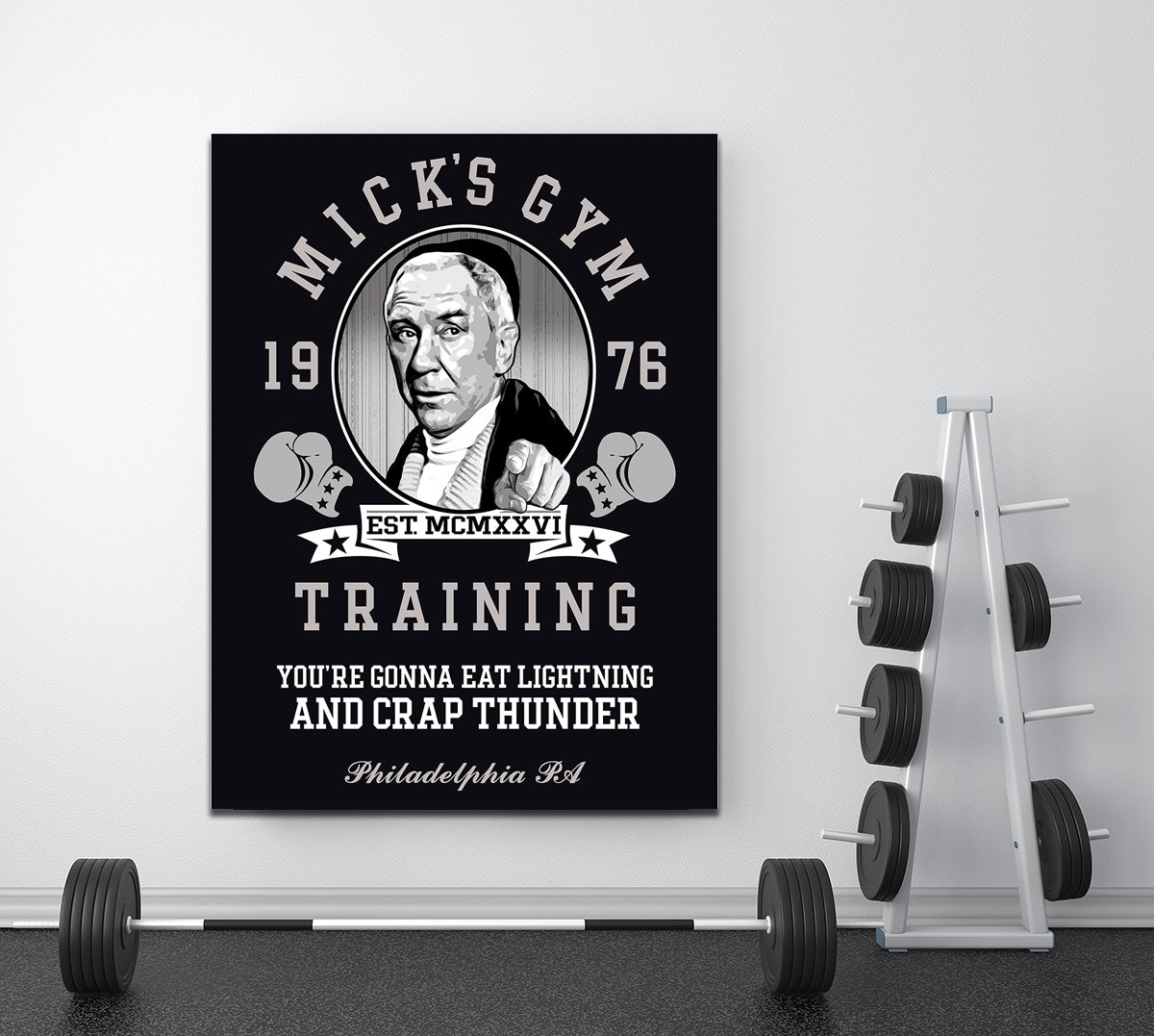 Mick's Gym Canvas Wall Art, Motivational Wall Art, Rocky Decor