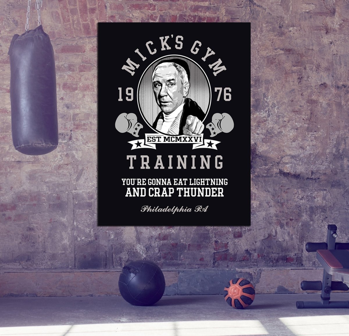 Mick's Gym Canvas Wall Art, Motivational Wall Art, Rocky Decor Gallery Wrap