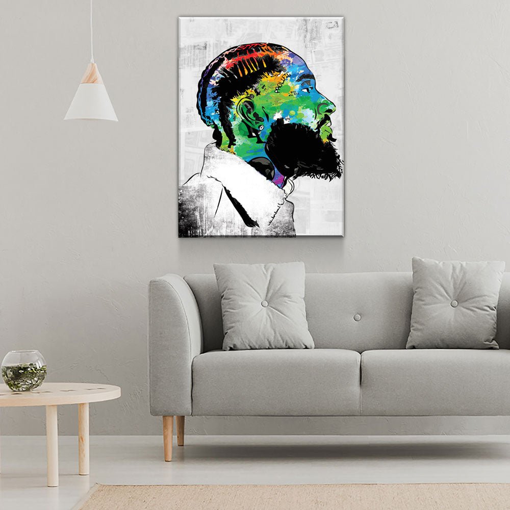 Nipsey Hussle Canvas Wall Art - RIP Nipsey, American Rapper Gallery Wrap