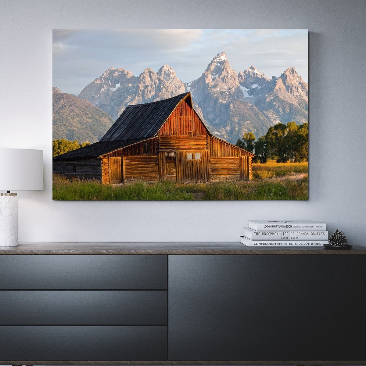 Old Barn Grand Teton 1-Piece Framed Canvas Wall Art 48"W X 32" L