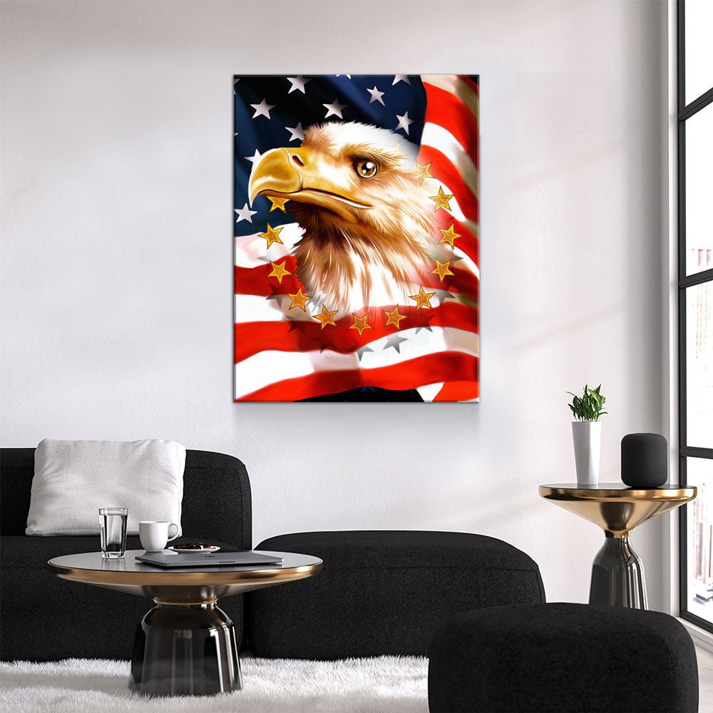 The Patriot Canvas Wall Art, Patriot Decor, American Flag, American Eagle, American Patriot Gallery Wrap