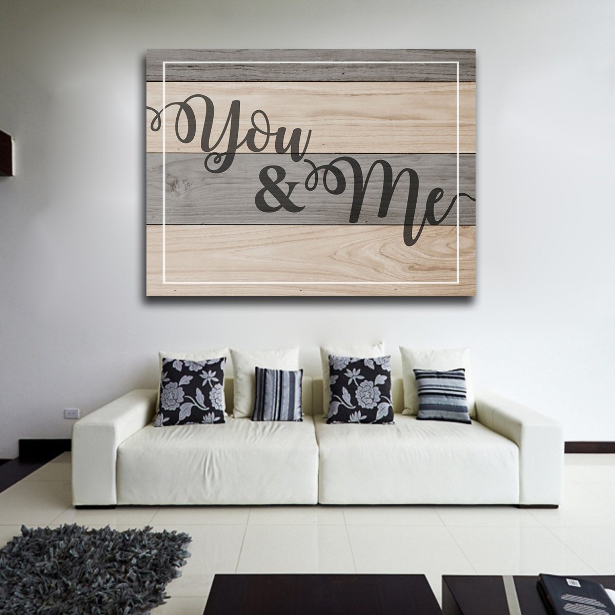 You & Me Couples Canvas Wall Art Home Decor, Romantic Quote