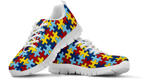 Image of Ladies Autism Awareness Sneakers Running Shoes - Love Family & Home