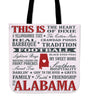 Alabama Sayings 16" Tote Bag - Love Family & Home