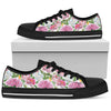 Watercolor Floral Women's Low Top Shoes Black - Love Family & Home