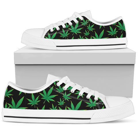 Image of Weed Print Ladies Low Cut Canvas Shoes - EXP - Love Family & Home