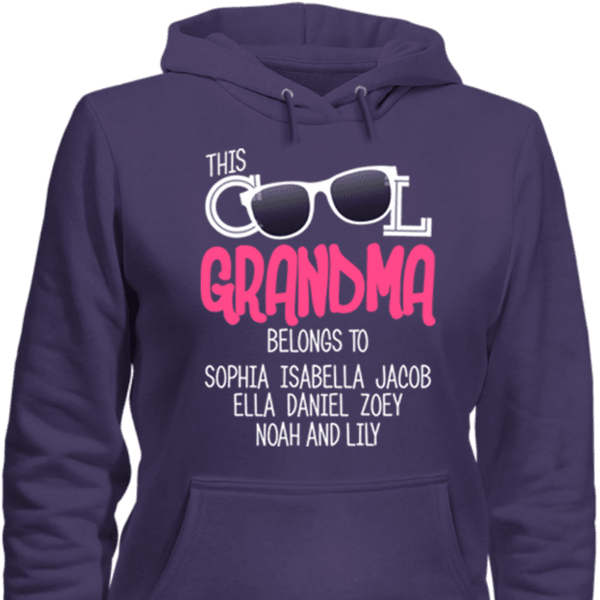 This Cool Grandma Belongs To Personalized T-shirt & Apparel Purple Hoodie