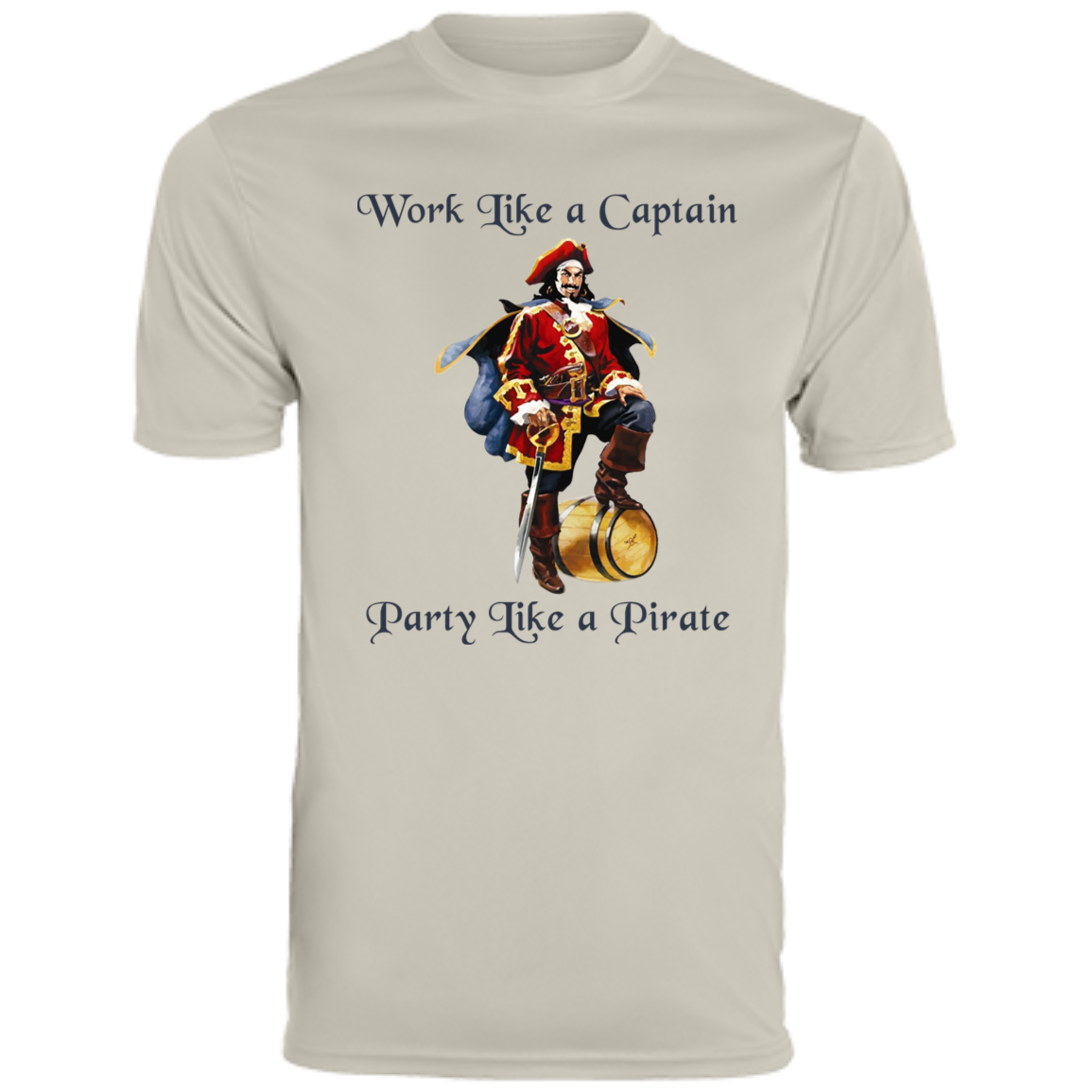 Work like a captain party like a pirate t-shirt Silver Grey