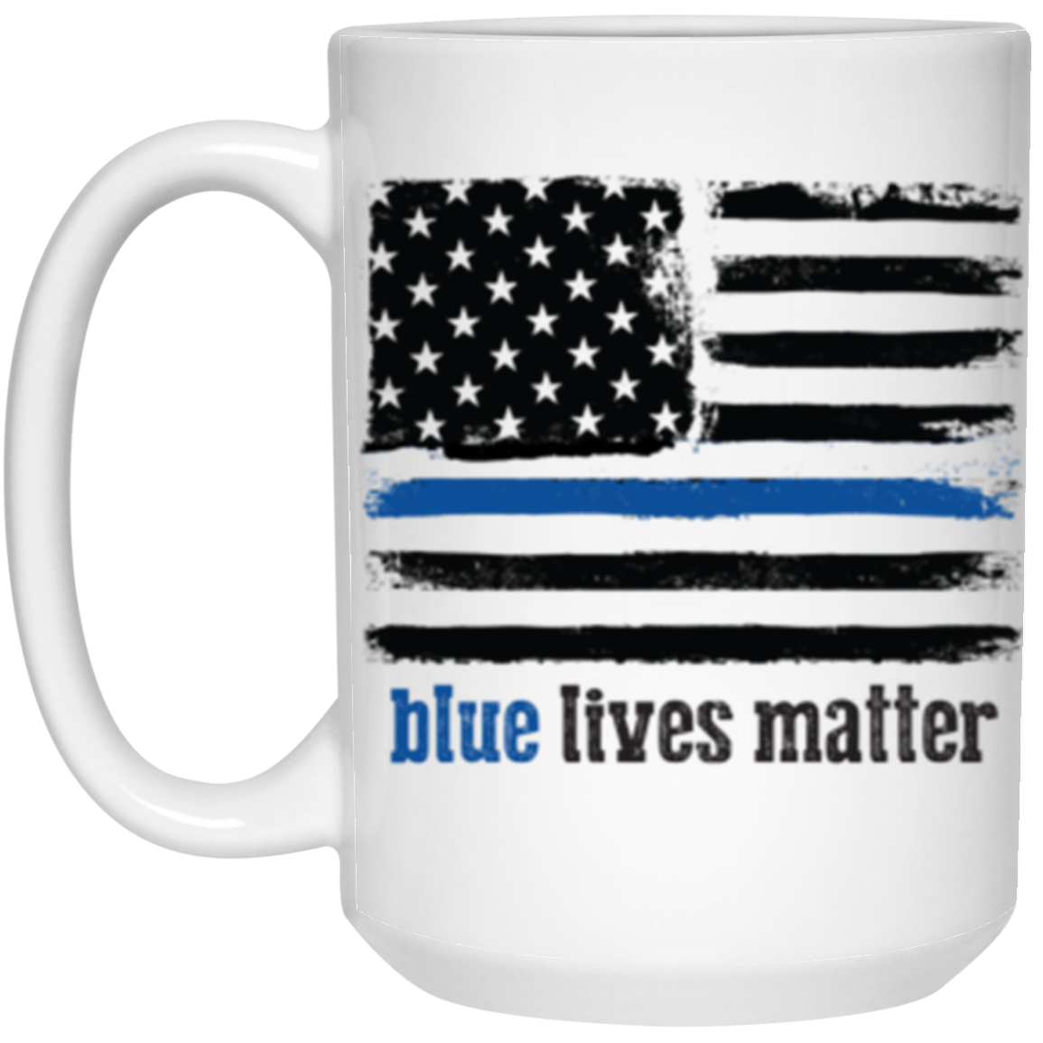 Blue Lives Matter 15 oz. White Mug White One Size