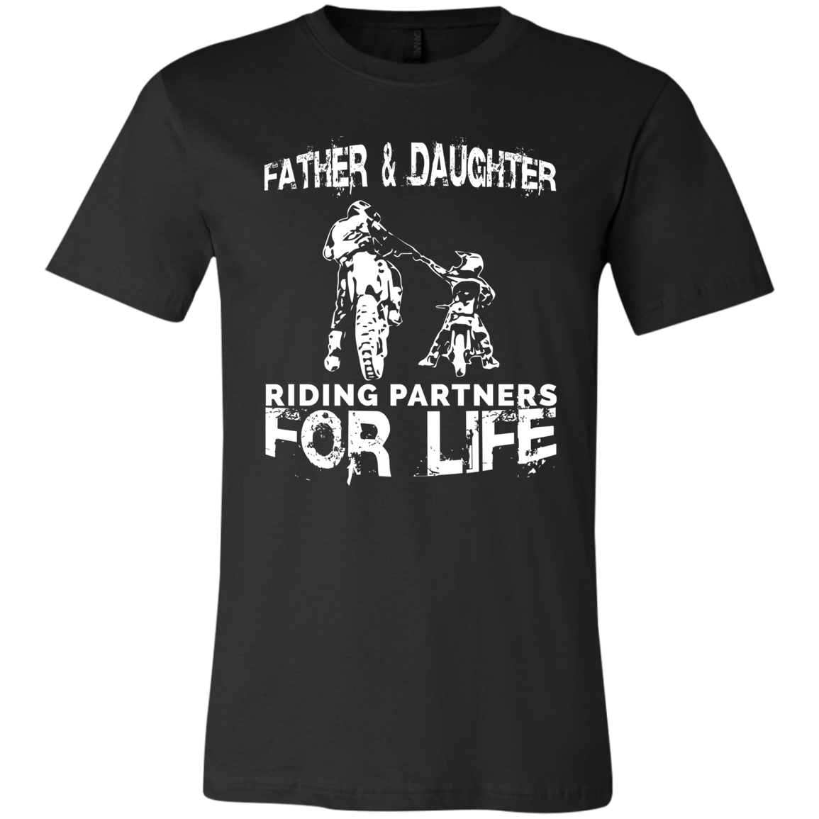 Father And Daughter Riding Partners For Life T-Shirt Black