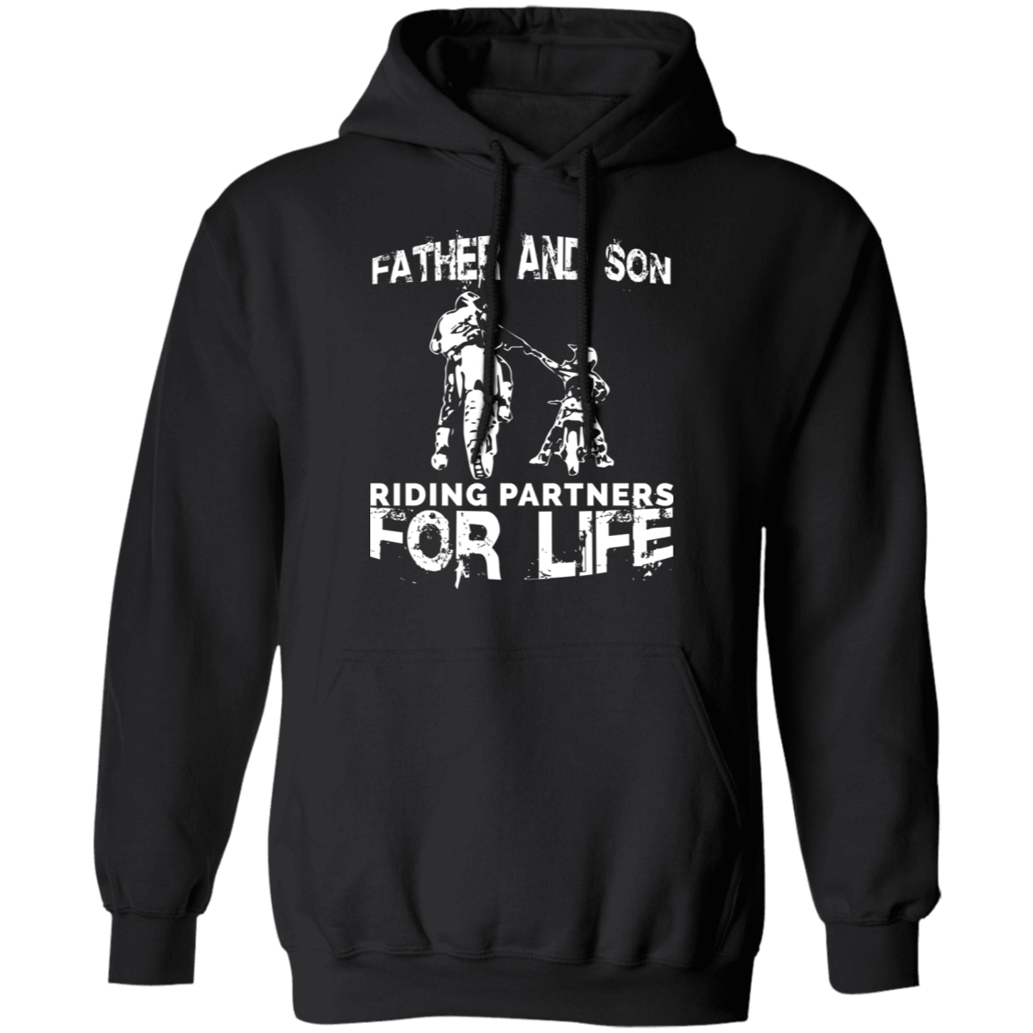 Father And Son Riding Partners For Life Adult Hoodie Black