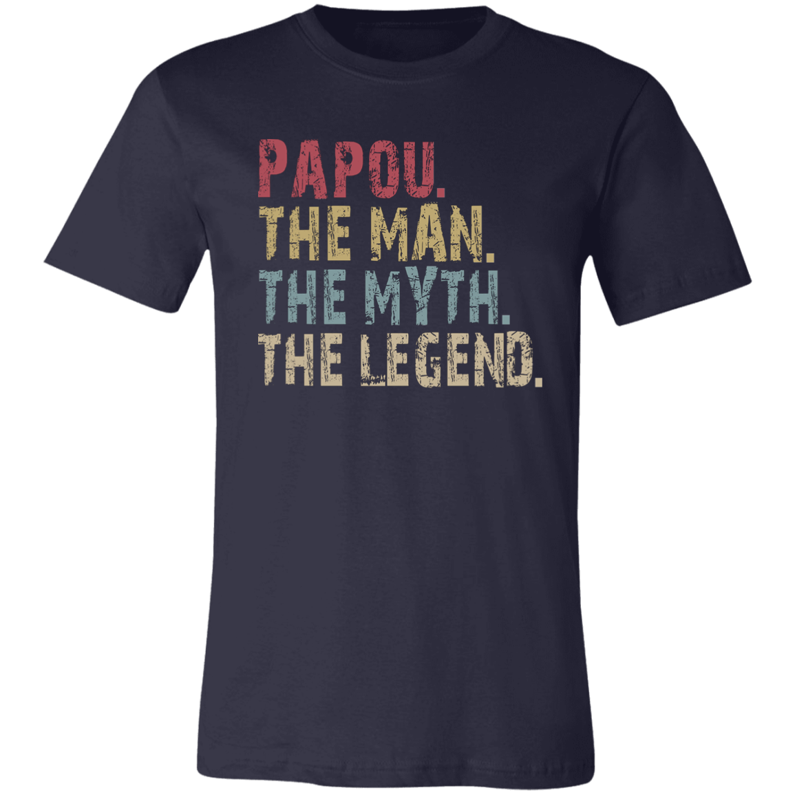 Papou The Man The Myth The Legend T-Shirt Navy
