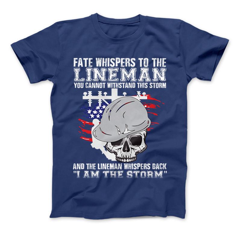Lineman T-Shirt I Am The Storm Lineman Shirt Royal