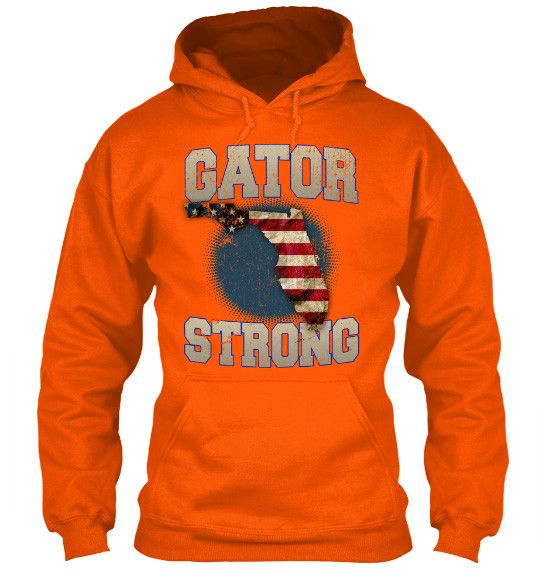 Gator Strong Florida Limited Edition Print T-Shirt & Apparel Hoodie Orange