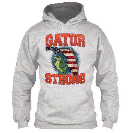 Gator Strong Florida Special Gator Limited Edition Print T-Shirt & Apparel Hoodie Grey