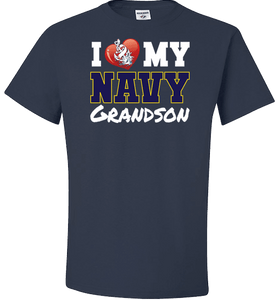 I Love My Navy Grandson Apparel (Can Be Customized) - Love Family & Home