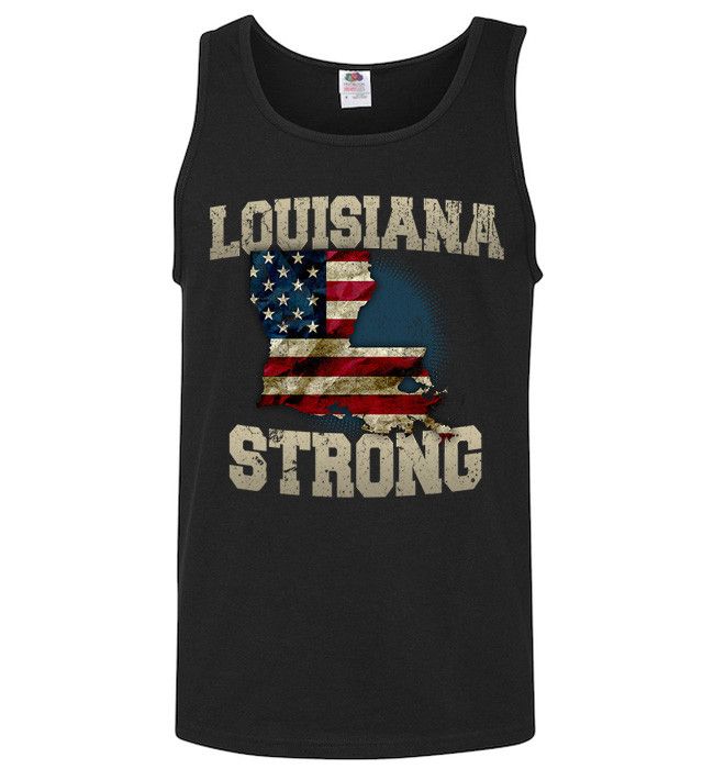 Louisiana Strong Limited Edition Print T-Shirt & Apparel Unisex Tank Top Black
