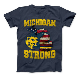 Michigan Strong Wolverines State Flag Pride T-shirt & Apparel - Love Family & Home