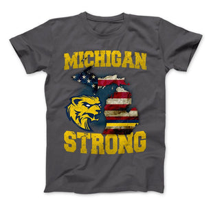 Michigan Strong Wolverines State Flag Pride T-shirt & Apparel - Love Family & Home
