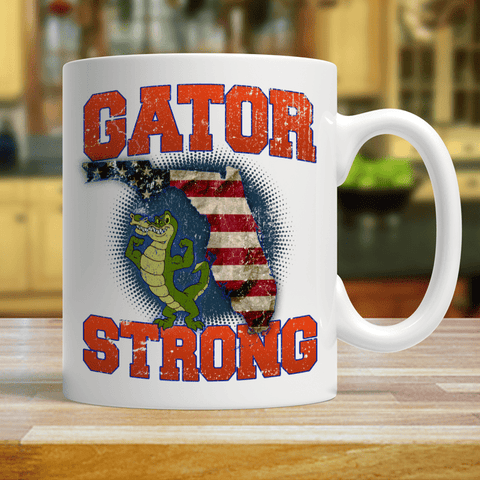 Image of Gator Strong Florida Special Gator Limited Edition Print Collectible Coffee Mug - Love Family & Home