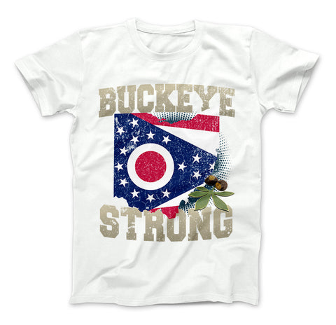 Image of Buckeye Strong Ohio State Flag T-Shirt & Apparel - Love Family & Home