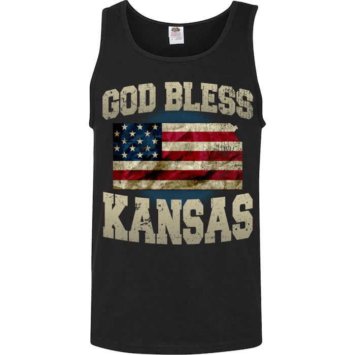 God Bless Kansas T-Shirt & Apparel Unisex Tank Top Black