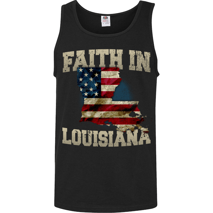 Faith In Louisiana Limited Edition Print T-Shirt & Apparel Unisex Tank Top Black