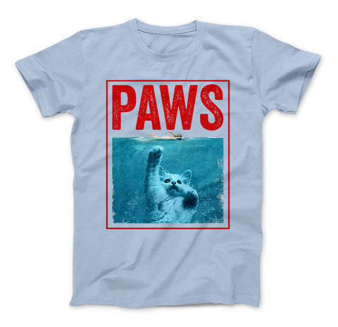 Image of PAWS Funny Cat Kitten T-Shirt For Shark And Cat Lovers - Love Family & Home