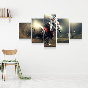 Eat Dirt Motocross Dirt Bike MX 5-Piece Canvas Wall Art Hanging - Love Family & Home