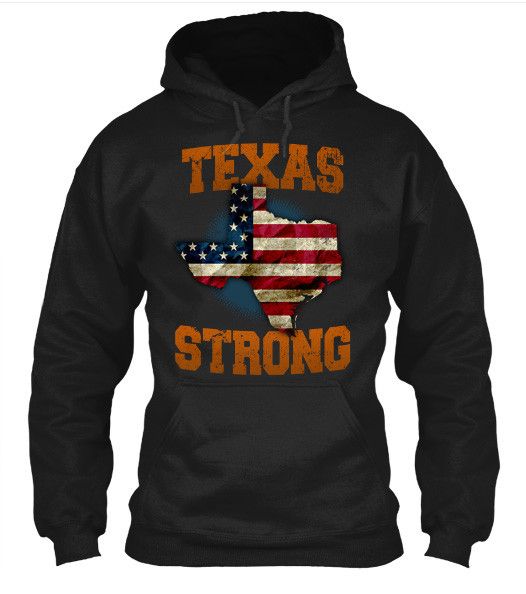 Texas Strong Longhorns Print T-Shirt Hoodie Black