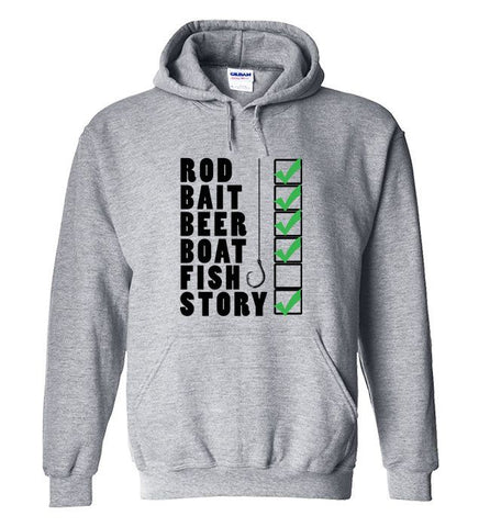 Image of Fishing Checklist Rod Bait Beer Boat Fish Story Fishing Shirt - Love Family & Home