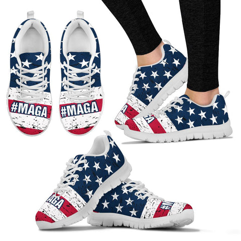 Image of #MAGA Trump Sneakers 2024 Trump For President, Trump Shoes, Maga Shoes