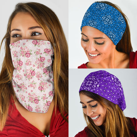 Image of Face Mask Neck Gaiter Multi Color - 3 Pack - Love Family & Home