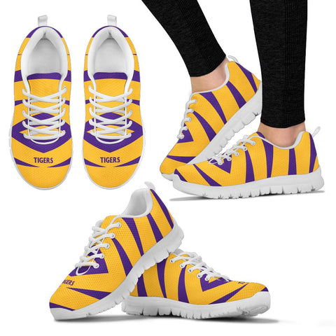 Image of Tigers Sneakers, Purple Gold Shoes, Tigers Shoes