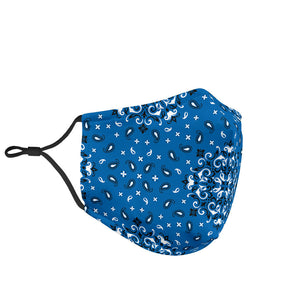 Blue Bandana Style Design Face Mask - Adult & Youth - Love Family & Home