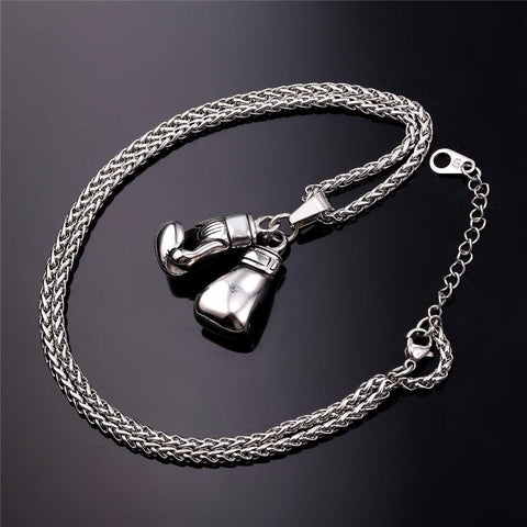 Image of Boxing Gloves Necklace & Pendant Sport Jewelry - Love Family & Home