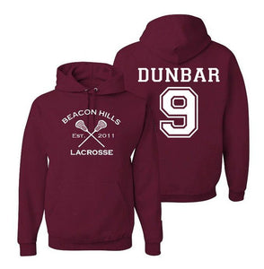 Dunbar 9 Teen Wolf Hoodie Beacon Hills Inspired Lacrosse Adult Fashion Hoodie Apparel - Love Family & Home