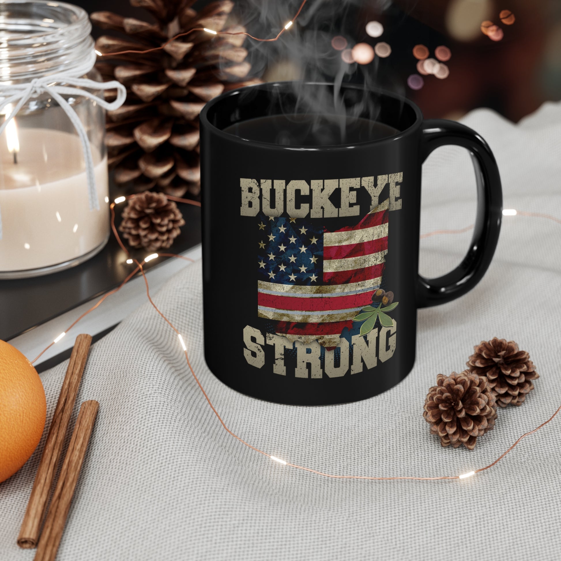 Buckeye Strong Black Coffee Mug 11oz