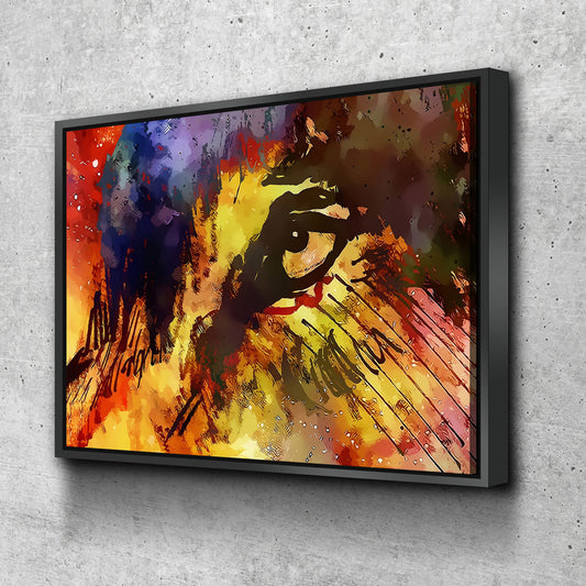 Eye Of The Wolf Abstract Canvas Wall Art, Wolves, Wolf Lover Canvas, Abstract Decor, Wolves art Floating Frame