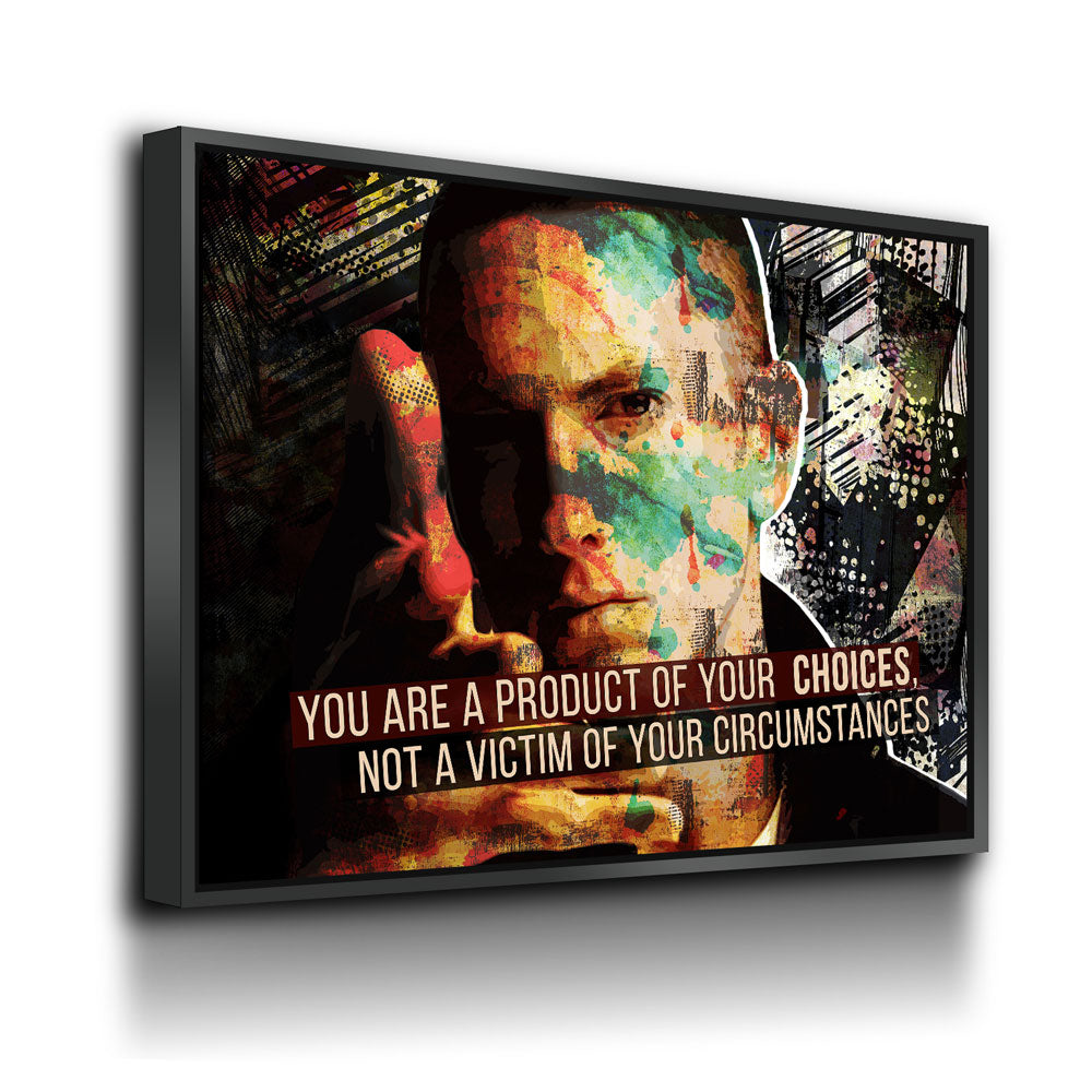You Are A Product Of Your Choices, Eminem Art, Abstract Canvas Wall Art Motivational Quote
