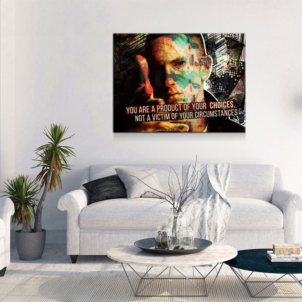 You Are A Product Of Your Choices, Eminem Art, Abstract Canvas Wall Art Motivational Quote