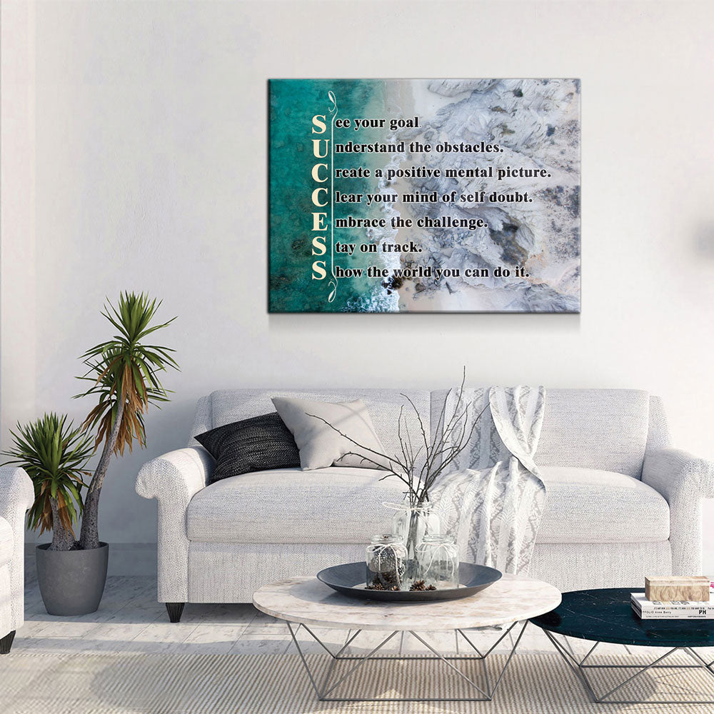 Success Canvas Wall Art, See Your Goal, Understand The Obstacles, Success Quotes, Motivational Wall Art