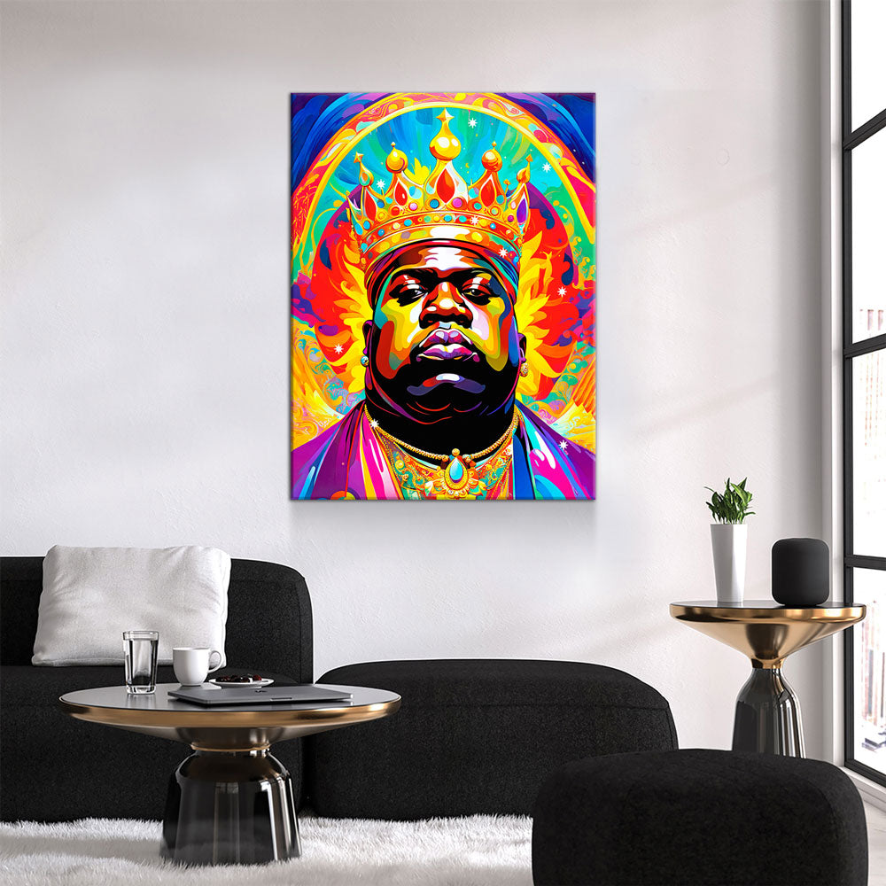 Notorious B.I.G. Canvas Wall Art, Abstract Biggie, Music Decor, Pop Decor Gallery Wrap