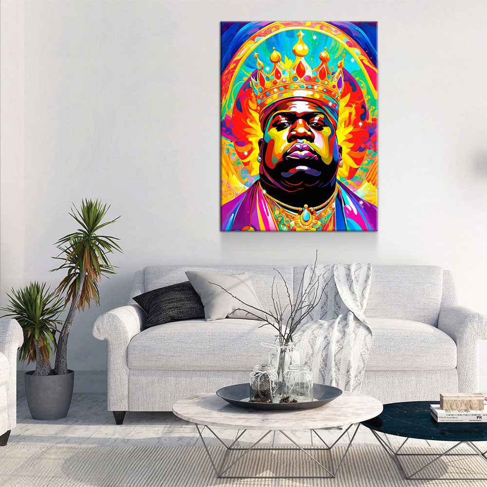 Notorious B.I.G. Canvas Wall Art, Abstract Biggie, Music Decor, Pop Decor