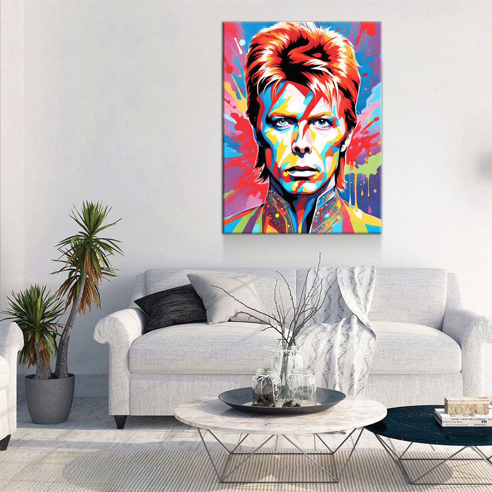 Bowie Canvas Wall Art, Abstract David Bowie Print Gallery Wrap