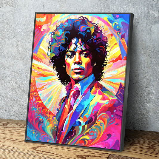 Abstract Michael Jackson Canvas Wall Art, Colorful Michael Jackson Print