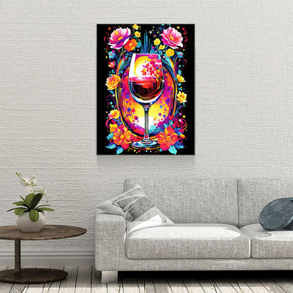 Smell The Flowers Canvas Wall Art, Abstract Wine And Flowers Print Gallery Wrap