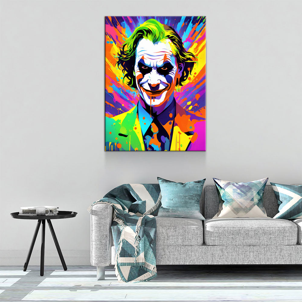 The Joker Canvas Wall Art, Abstract Joker Print Gallery Wrap